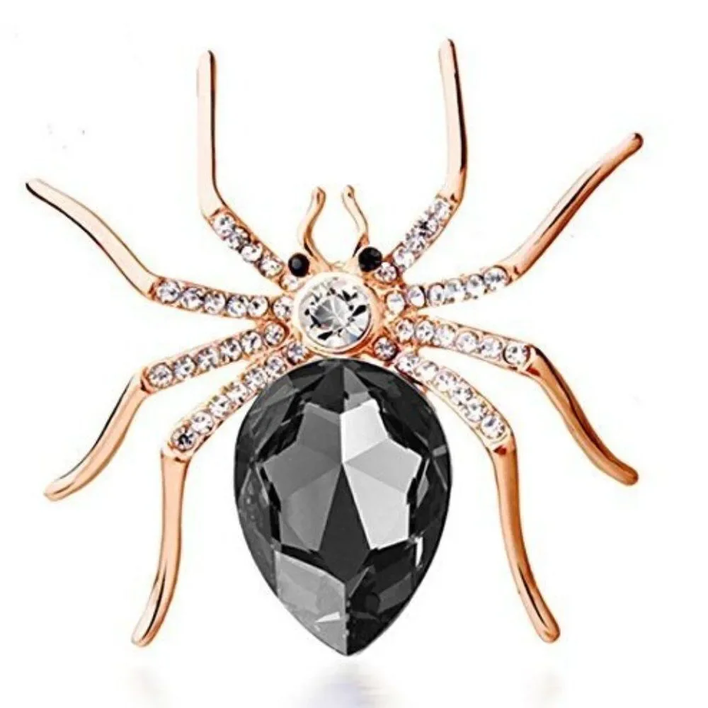 CRYSTAL SPIDER BROOCH